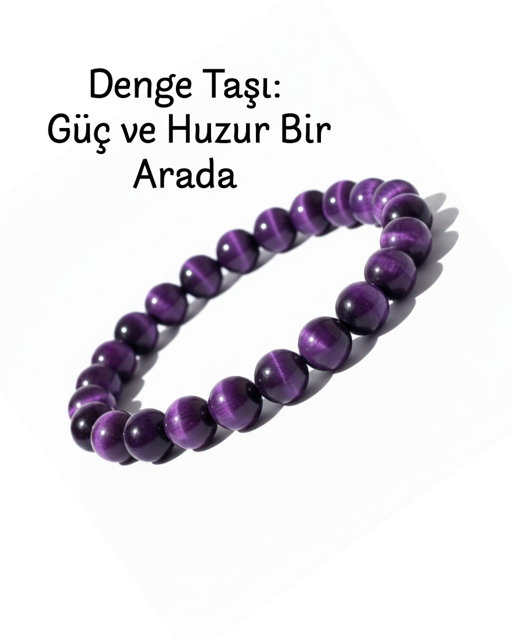 Mor kaplan gozu doğal taş bileklik –  sakinleştirici ve zarif tasarım