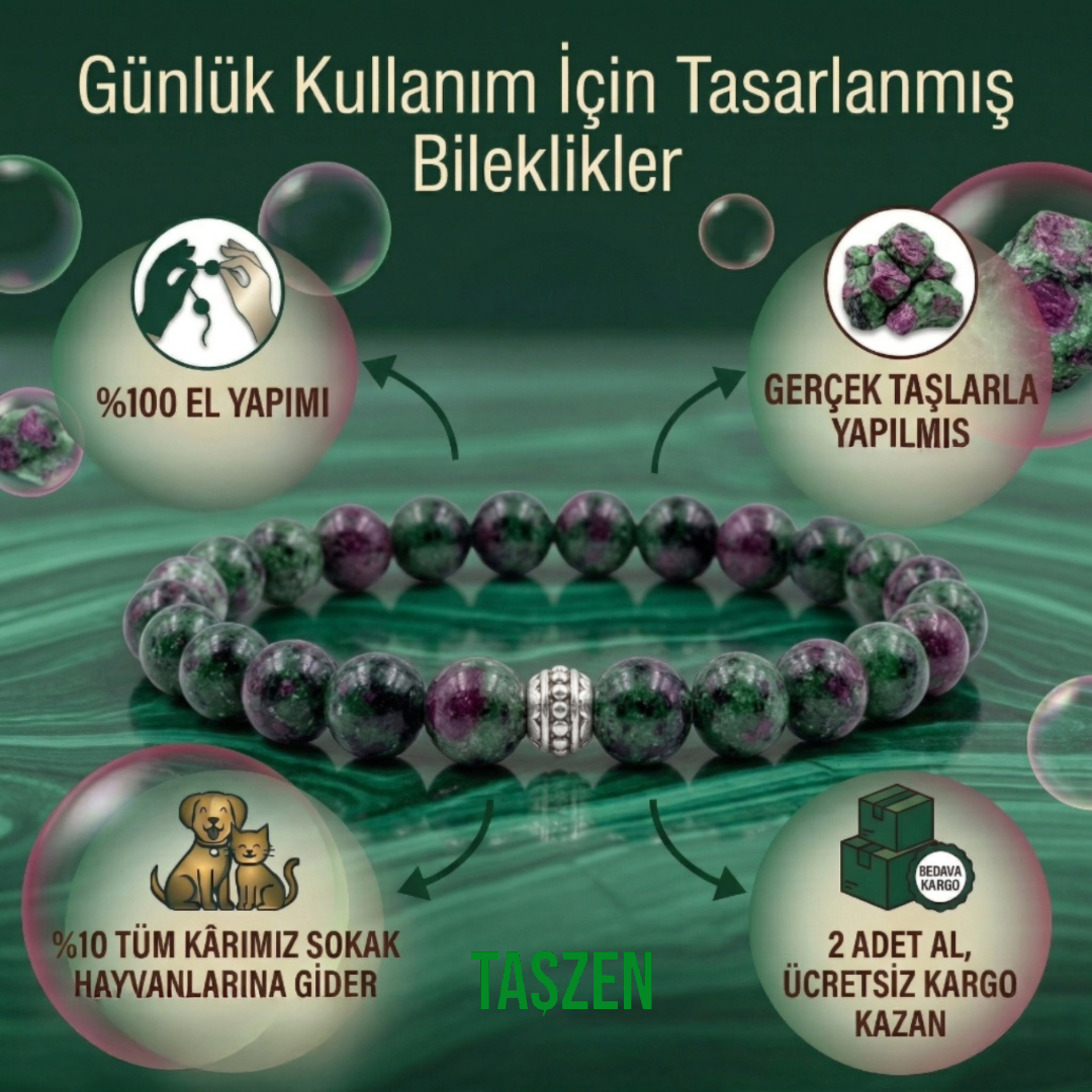 Gerçek Anyolit Doğal Taş Bileklik