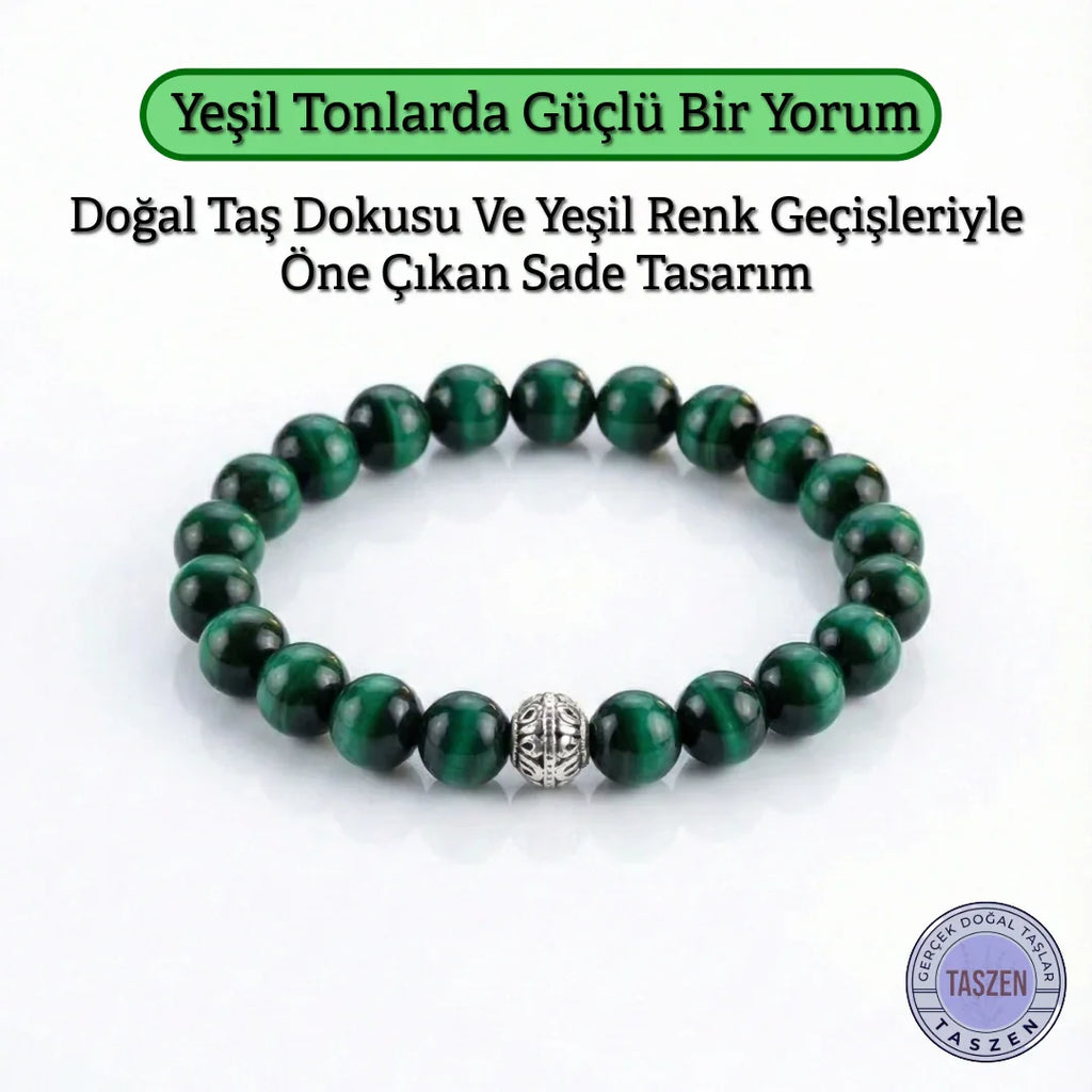 Yeşil Kaplan Gözü Doğal Taş Bileklik