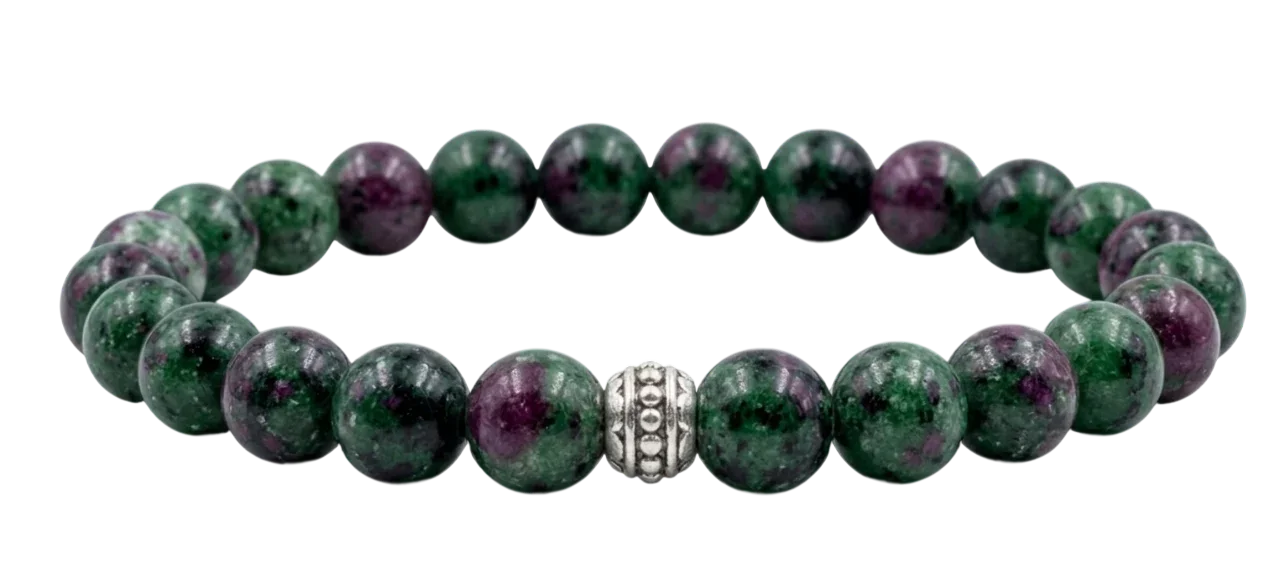 Gerçek anyolit doğal taş bileklik – yeşil renkli el yapımı bileklik