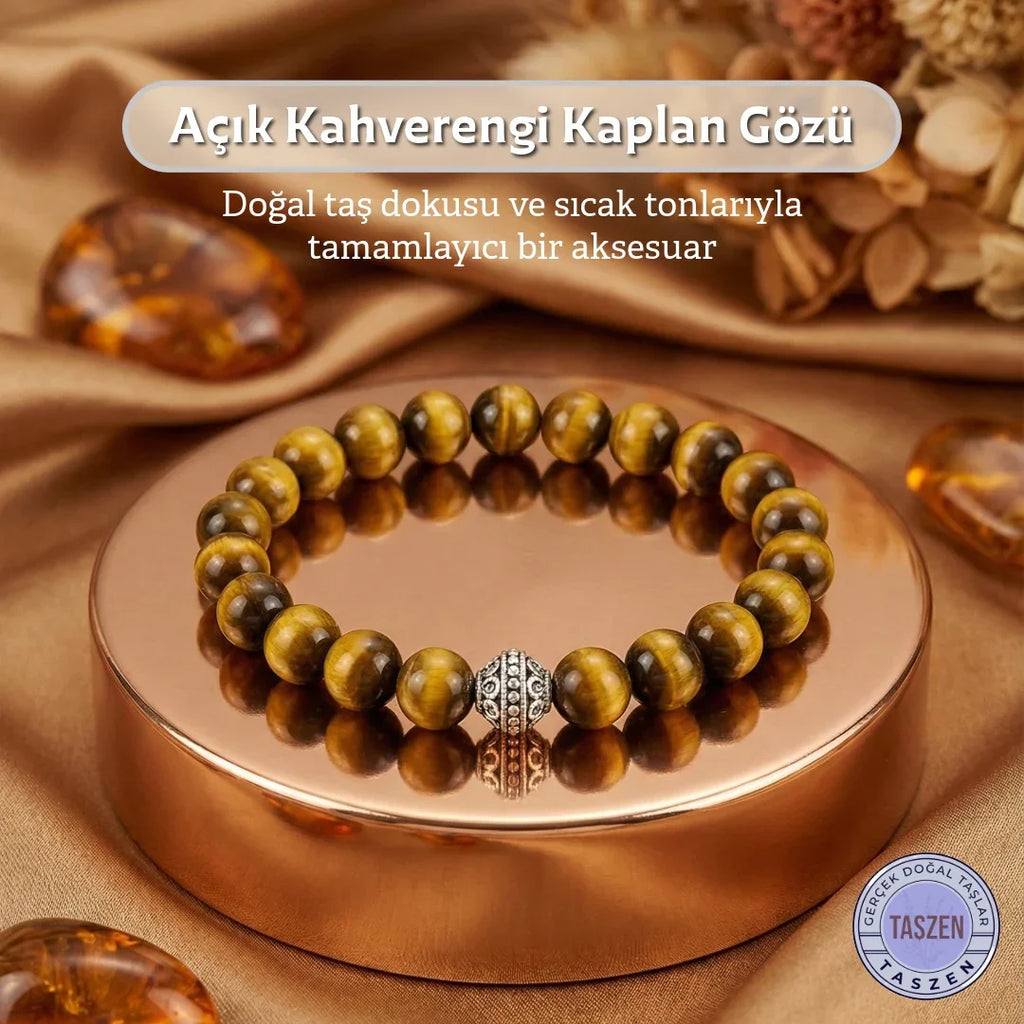 rengi kaplan gözü doğal taş bileklik – el yapımı tiger eye bileklik