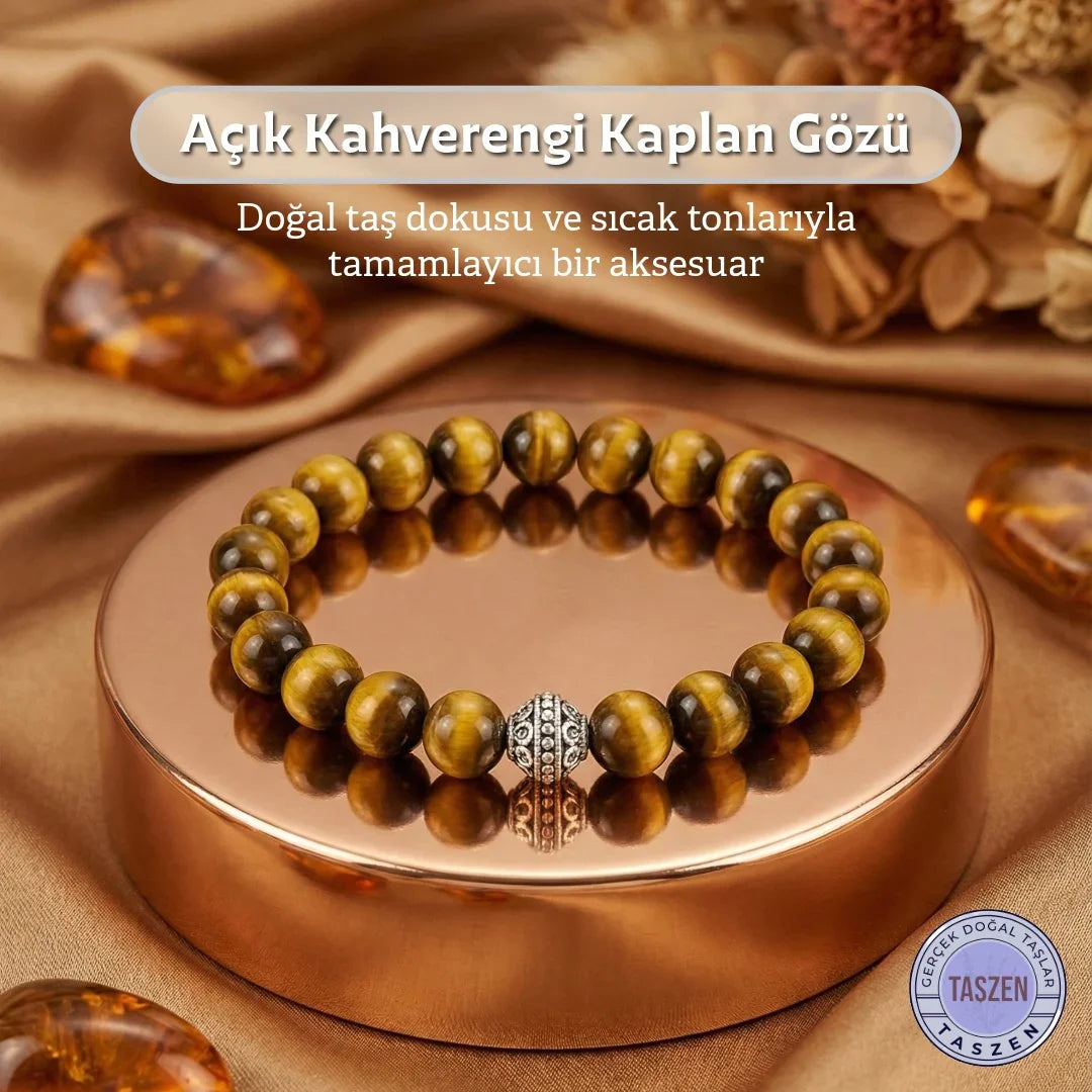 rengi kaplan gözü doğal taş bileklik – el yapımı tiger eye bileklik