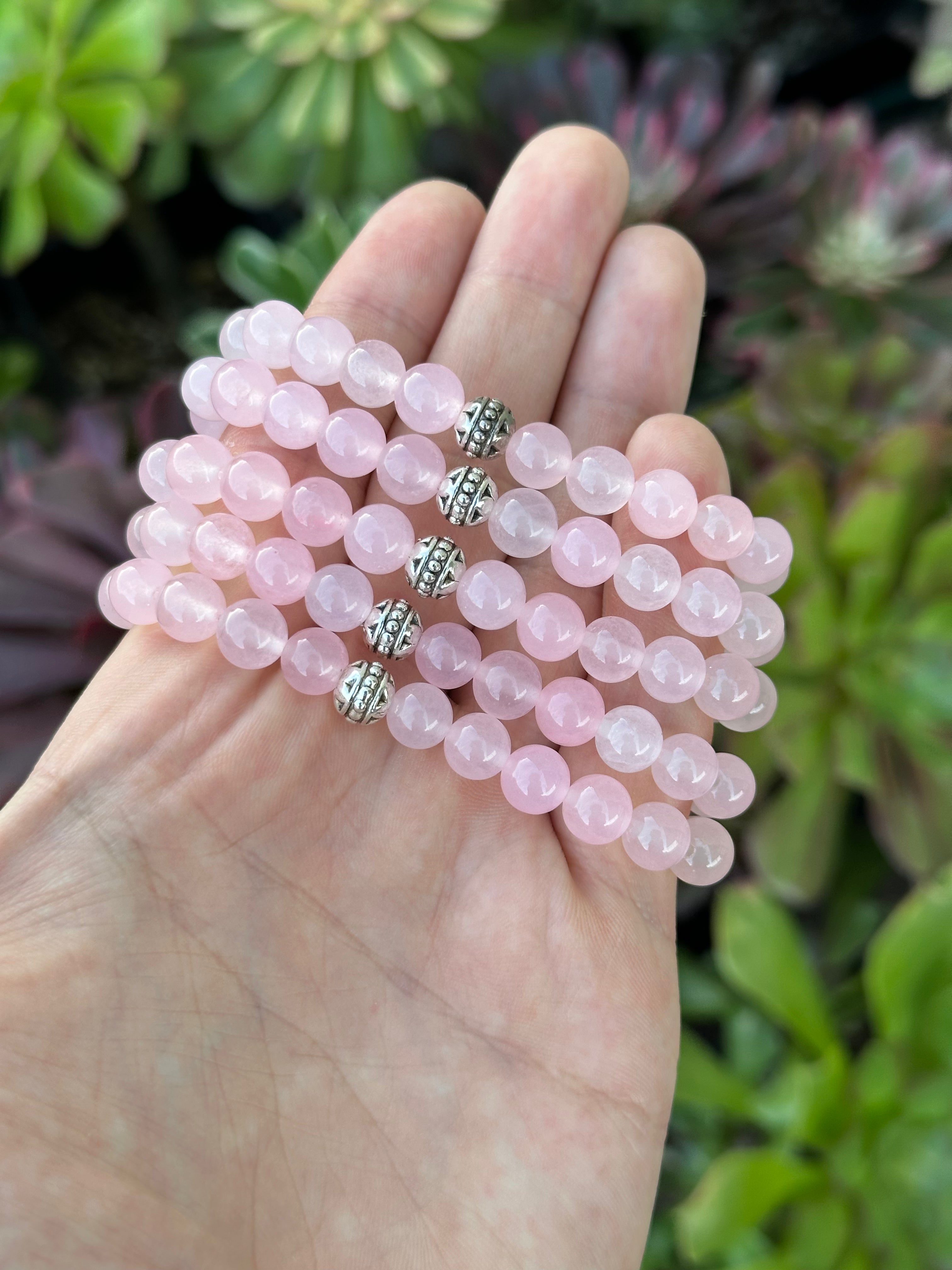 Kalp Çakrası Şifası Pembe Kuvars Bileklik