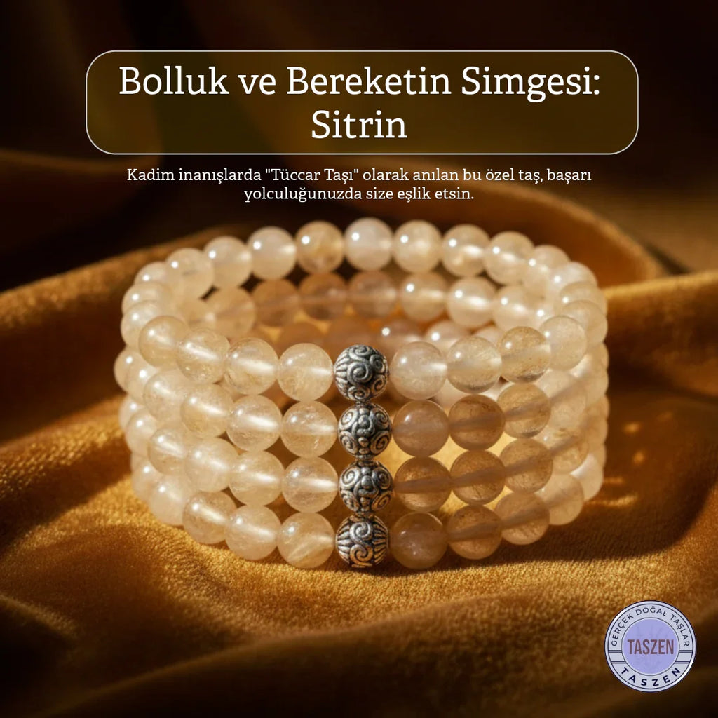 Hakiki doğal sitrin taşı bileklik – sarı sitrin el yapımı bileklik