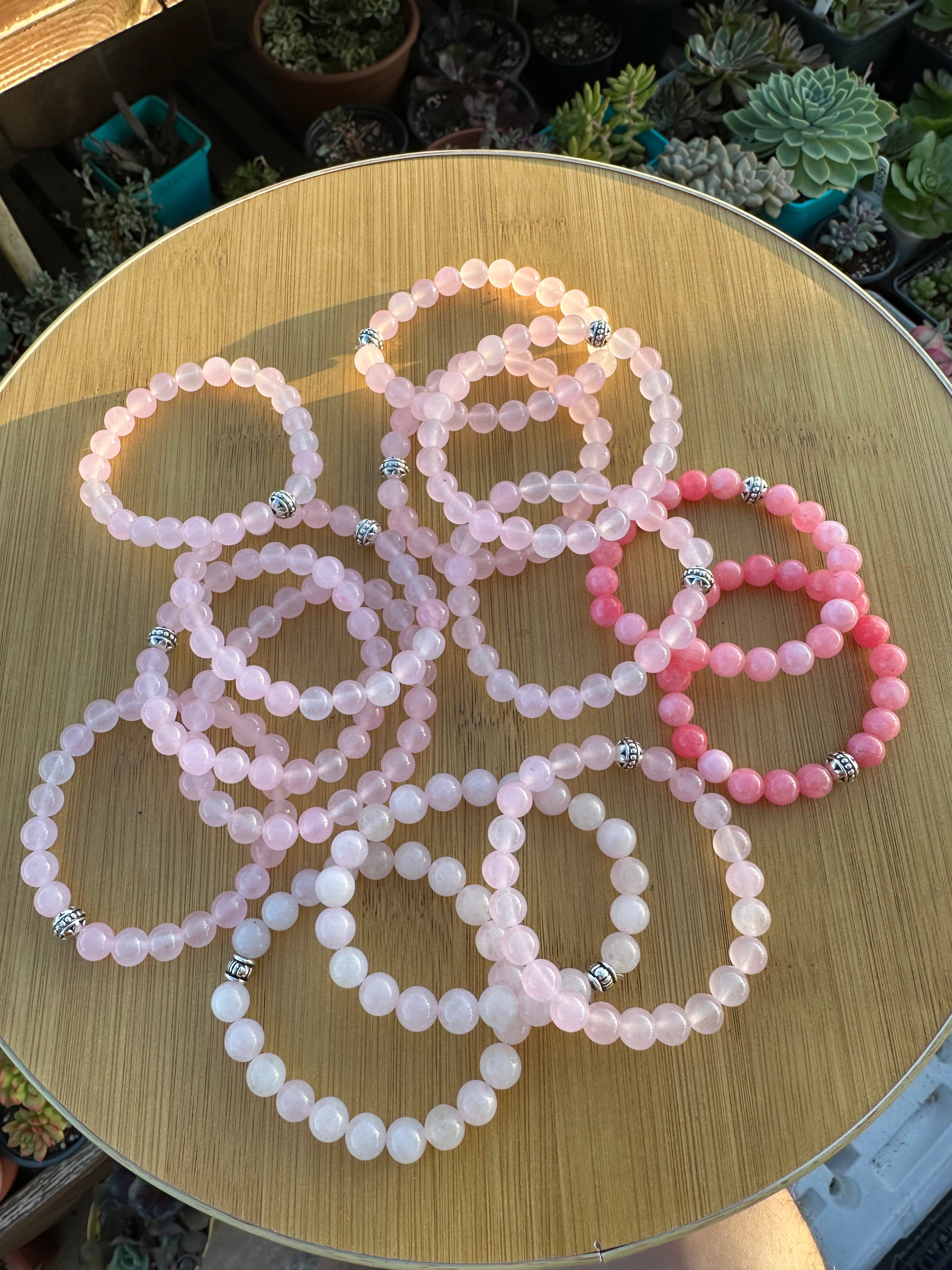 Kalp Çakrası Şifası Pembe Kuvars Bileklik