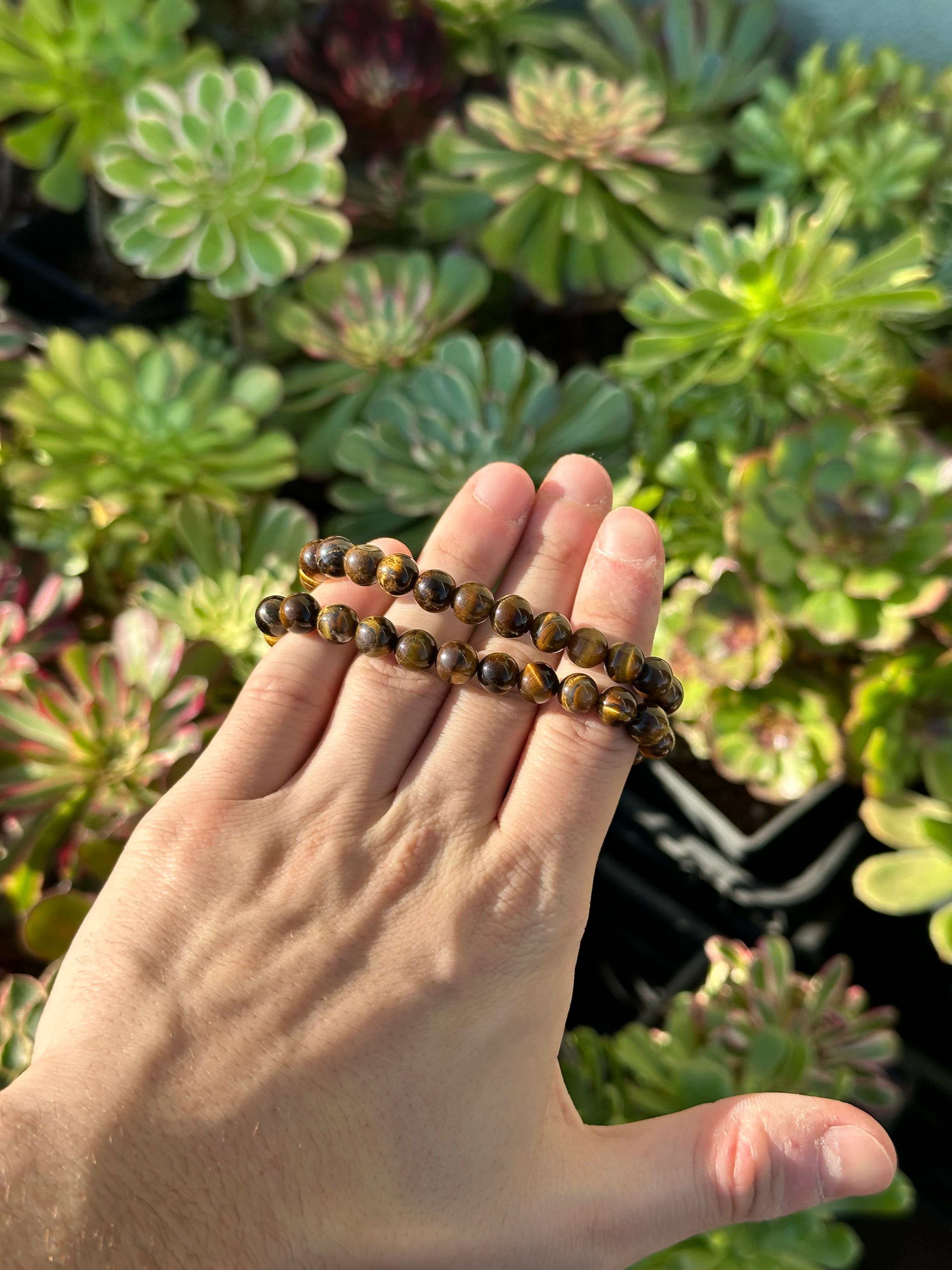 Kaplan gözü doğal taş bileklik – kahverengi ve altın tonlarda enerji dengeleyici taşlar