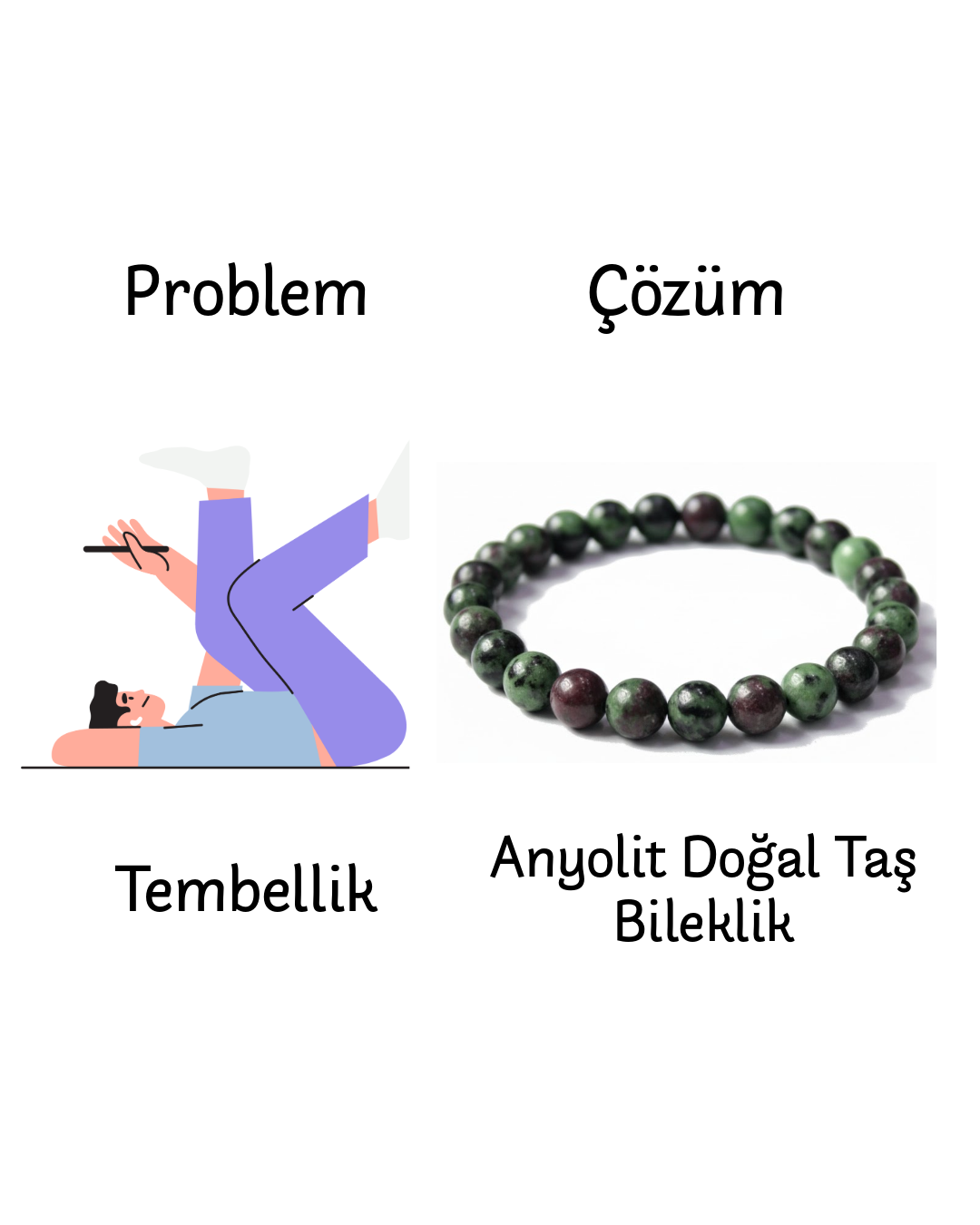 Anyolit (Yakut Zoisit) Doğal Taş Bileklik