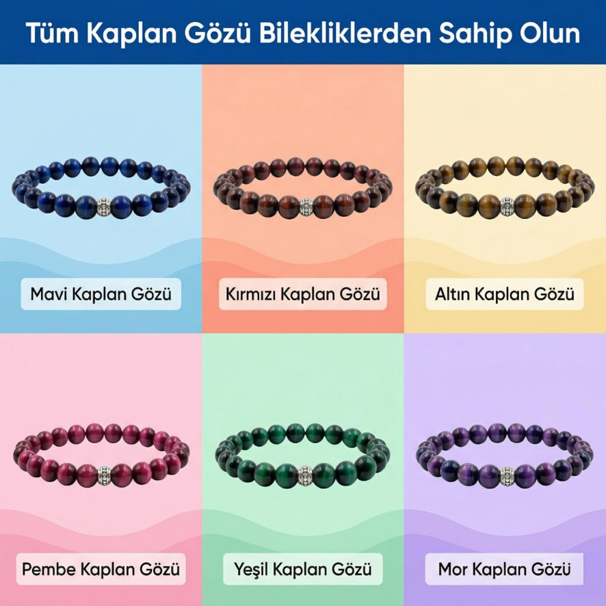 Bordo Kaplan Gözü Doğal Taş Bileklik