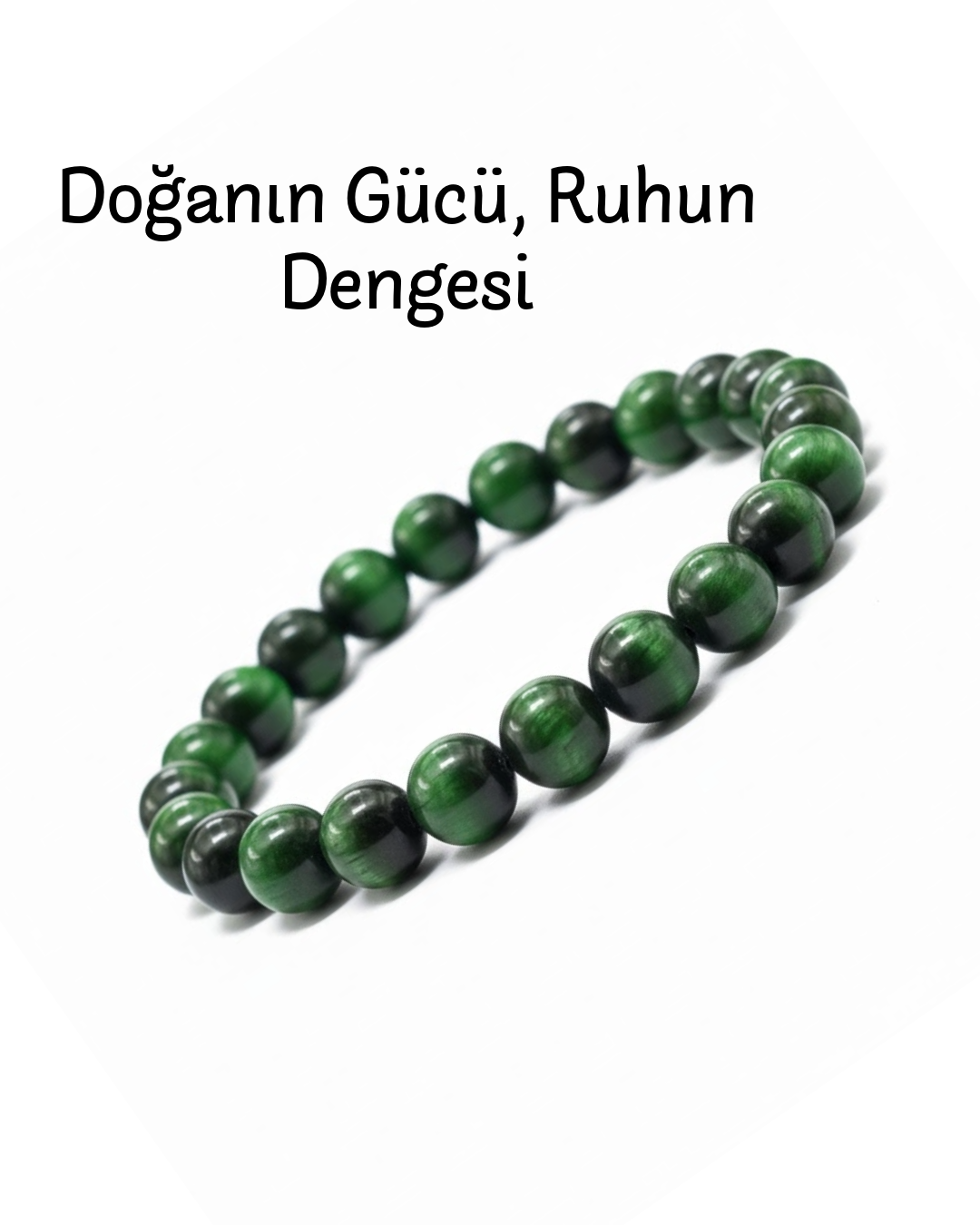 Yeşil doğal taş bileklik – doğal enerji dengeleyici taşlarla şık aksesuar