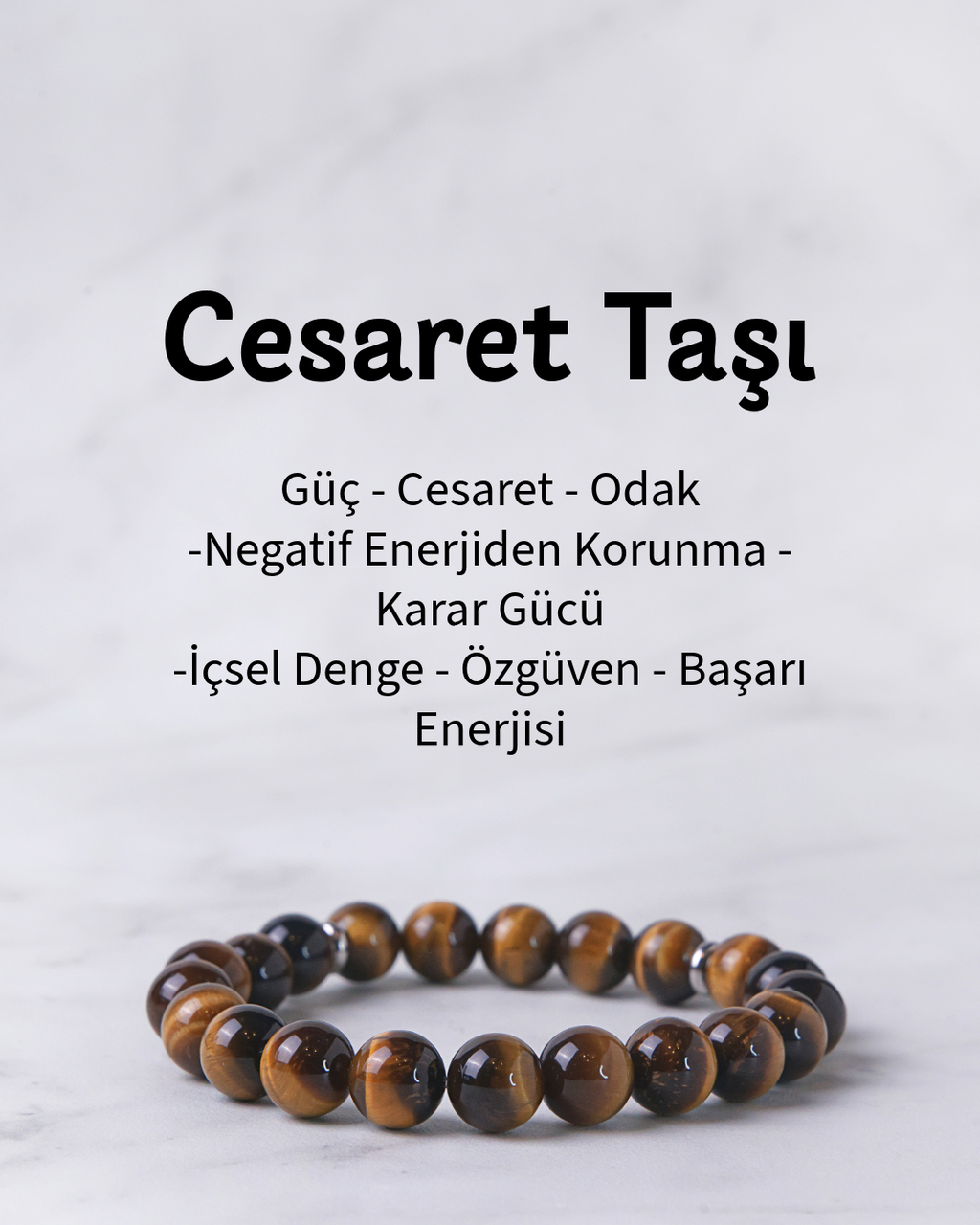 Kaplan gözü doğal taş bileklik – kahverengi ve altın tonlarda enerji dengeleyici taşlar