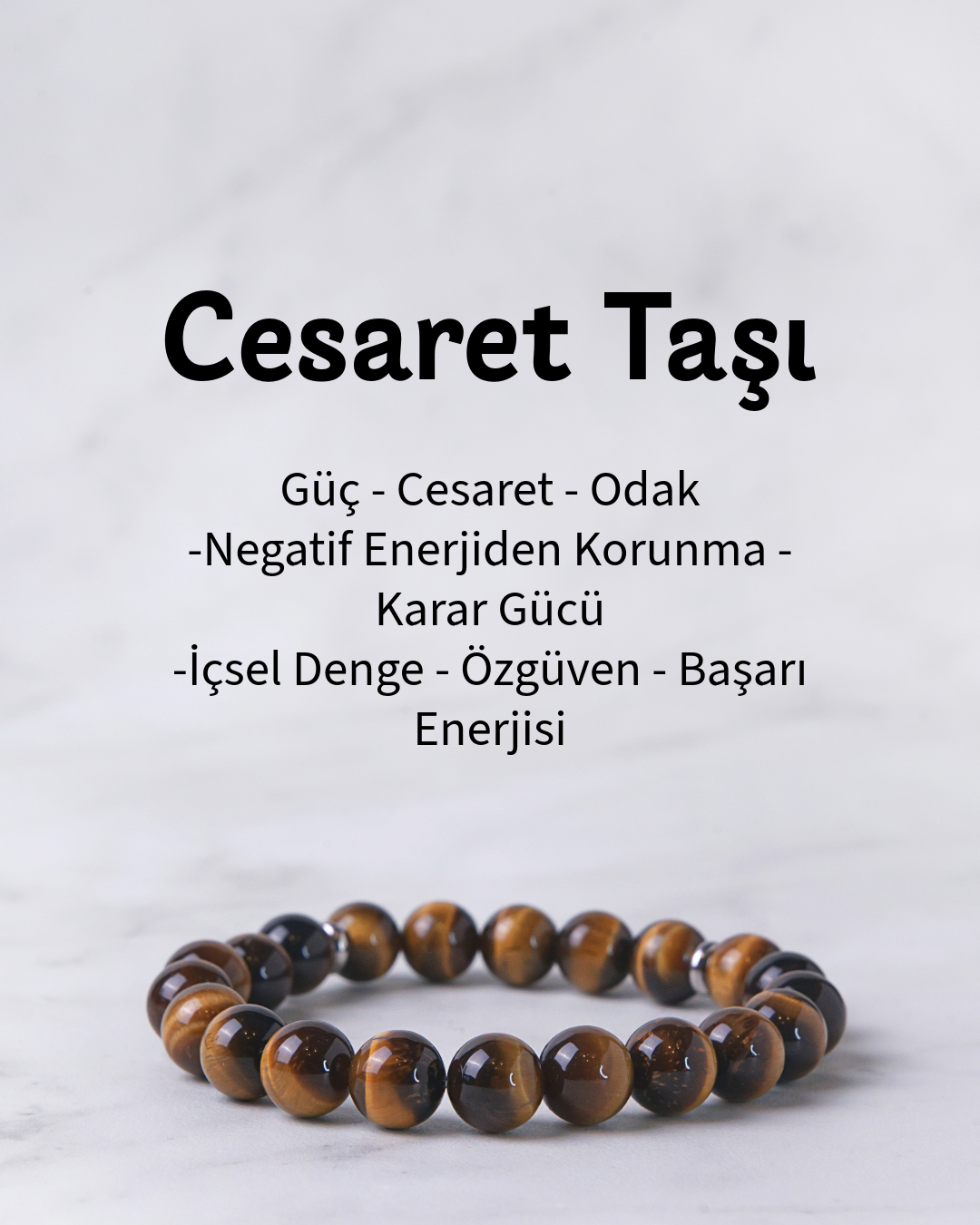 Kaplan gözü doğal taş bileklik – kahverengi ve altın tonlarda enerji dengeleyici taşlar