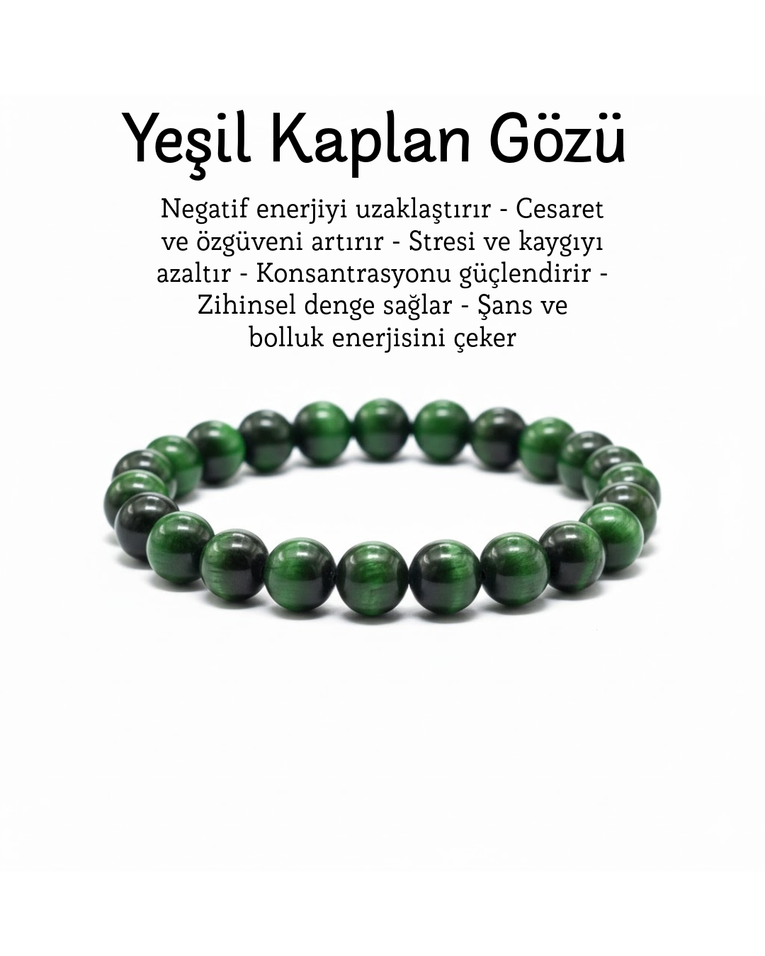 Yeşil doğal taş bileklik – doğal enerji dengeleyici taşlarla şık aksesuar