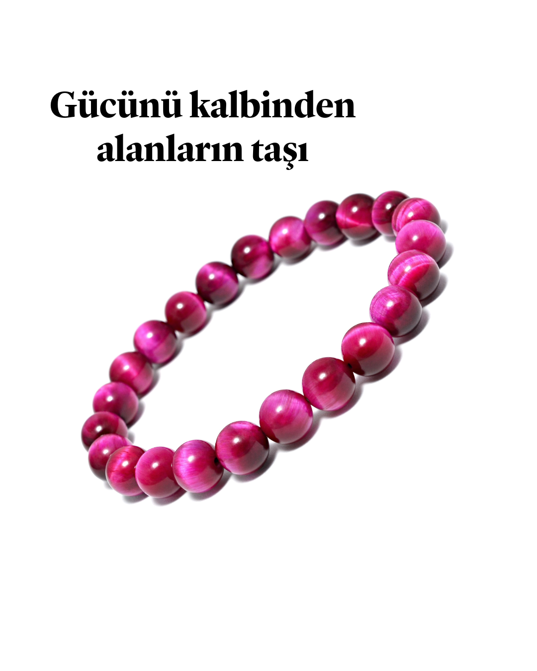 Pembe doğal taş bileklik – sevgi ve huzur enerjisi taşıyan zarif tasarım