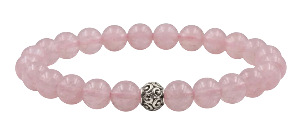 Pembe kuvars doğal taş bileklik – rose quartz el yapımı bileklik