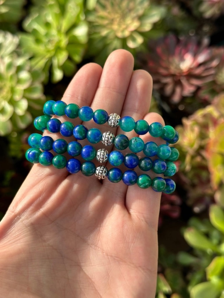 Hakiki Doğal Azurit Taşı Bilekliği