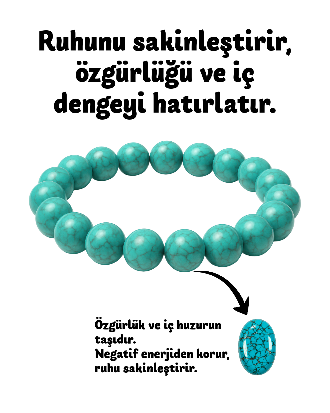 Negatif enerjiden korunun, iletişiminizi güçlendirin. Gök mavisi Turkuaz doğal taş bileklik ile şansı ve huzuru hayatınıza çekin. Hemen keşfet!