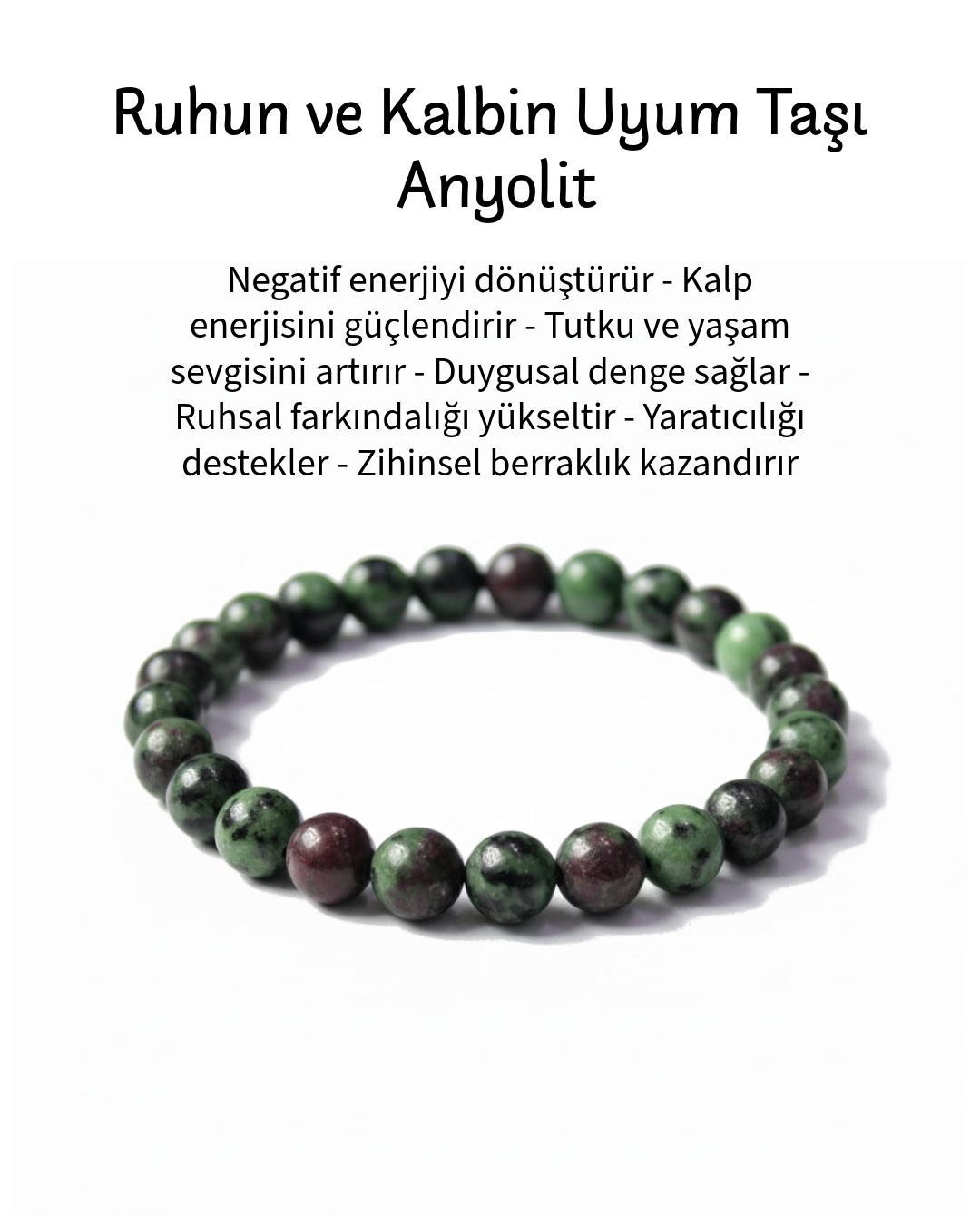 Anyolit (Yakut Zoisit) Doğal Taş Bileklik